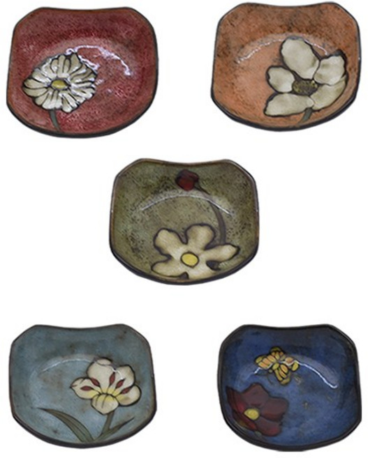 핸드페인팅 소담그릇 팔각찬기5P 식기세트, 소형, 5개