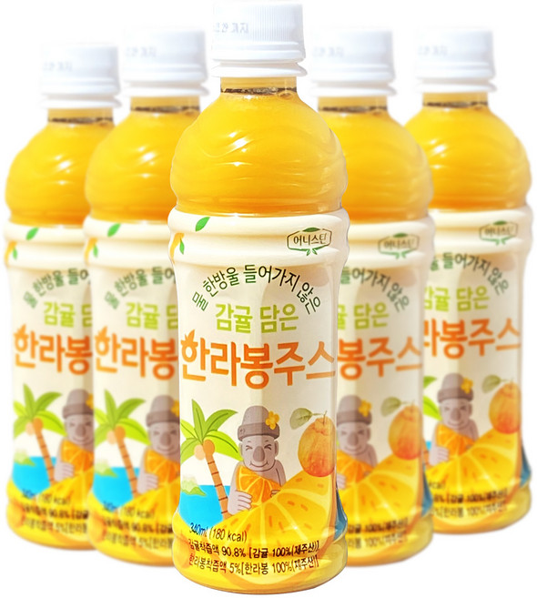 감귤 담은 한라봉 주스 제주산 NFC 착즙주스 어린이간식 학교간식 교회간식, 6개, 340ml