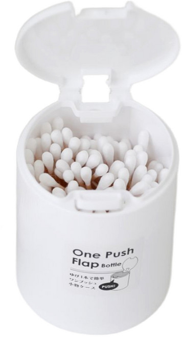 원터치 미니 보관통 고무줄 면봉 수납함, 1개