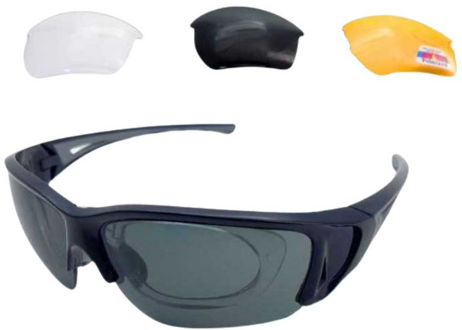 日光優選 四合一軍規射擊眼鏡, 1個, Black