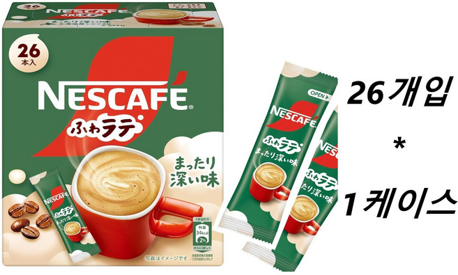 네스카페 폭신 라떼 스틱 깊은 감칠맛, 26개입, 7g, 1개