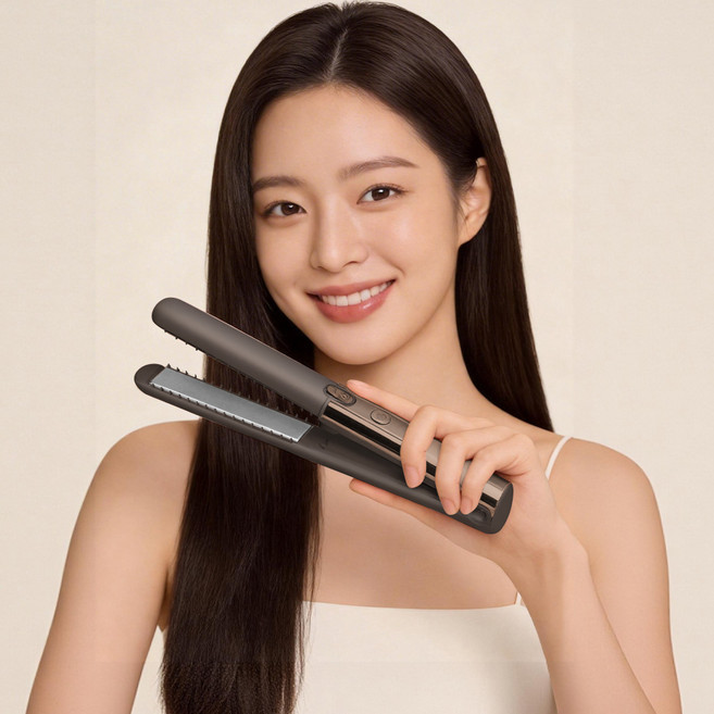 Jeernare 휴대용 고데기 뿌리볼륨 판 고데기 미니 무선 고데기 온도조절, ZY-1016, 브라운