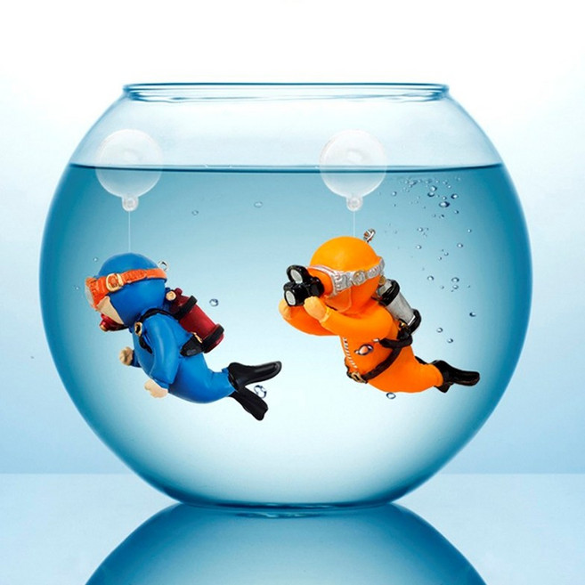 파이 미니 잠수부 수족관장식 꾸미기 어항피규어, 카메라다이버+블루다이버, 2개