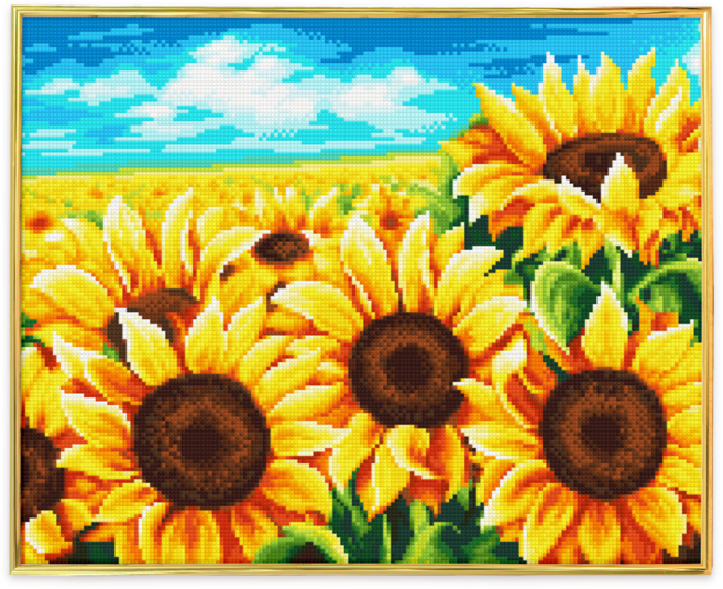 블링블링 보석십자수 슬림액자패키지 50x40cm (AB+원형), 1세트, BL5040-001 (해바라기)