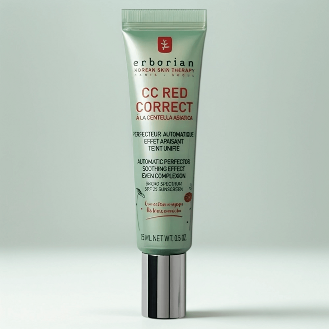 에르보리앙 홍조피부 자연커버 톤보정 CC 레드 코렉트 크림, 1, 15ml