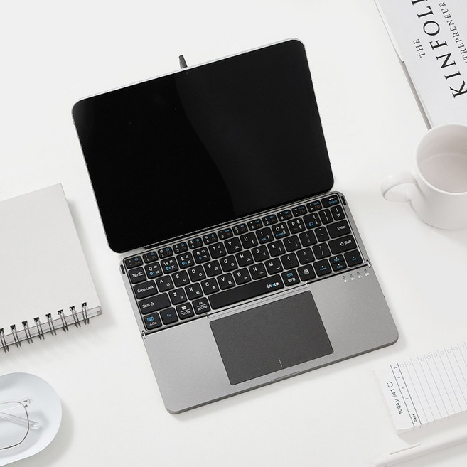 아이노트 터치패드 휴대용 접이식 블루투스 키보드 X-Folding XK808B, 단품, 단품