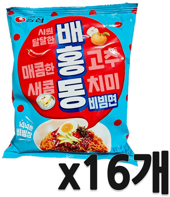 농심 배홍동비빔면 137g 4입 4개, 16개
