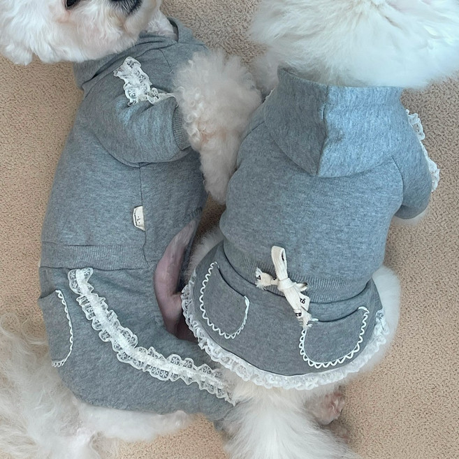 강아지 트레이닝복 츄리닝 올인원 원피스, 네이비, 1개