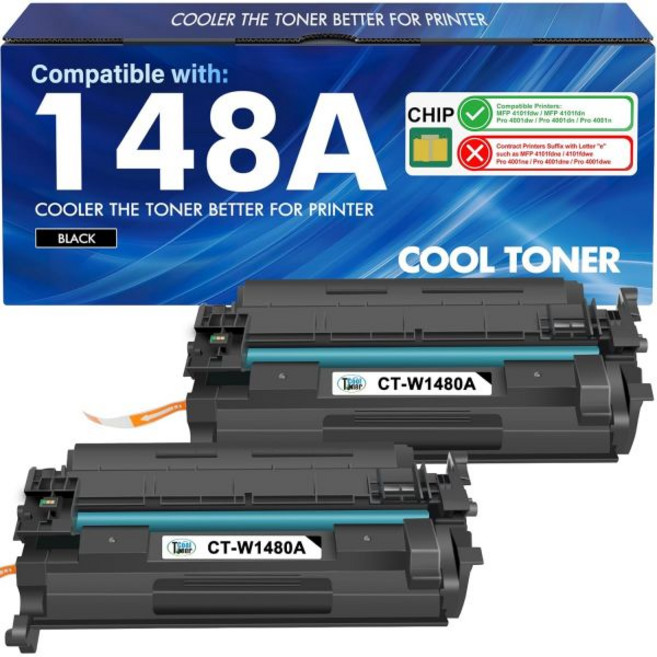 148A 토너 카트리지 블랙 4001n 4101fdw W1480A 148X HP 레이저젯 프로 MFP 4101fdn 4001dw 4001dn 프린터 잉크 칩 포함 2팩 용 W1