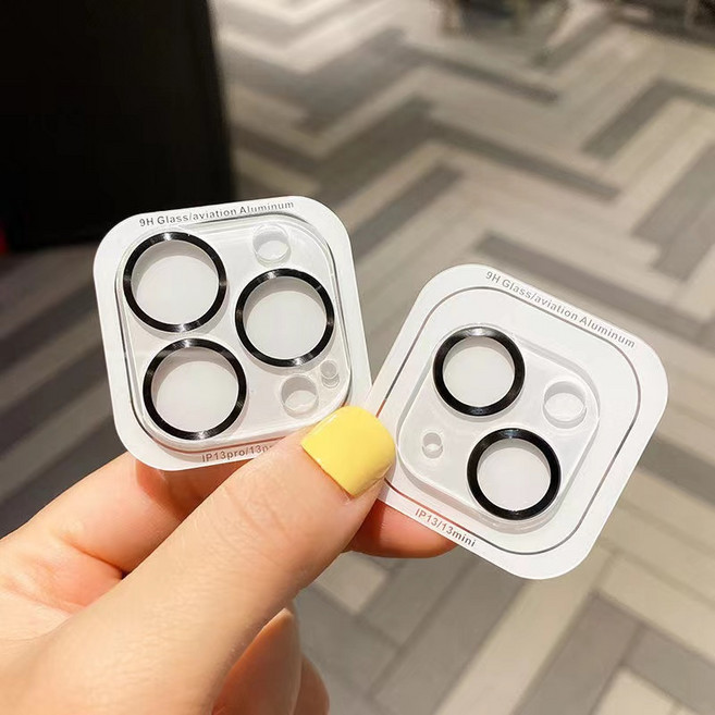 iPhone 14 Pro Max 後置鏡頭貼 - 一體全覆蓋玻璃保護貼, 黑色,iPhone14/14plus, 1個