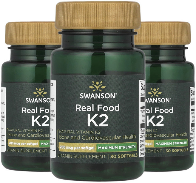 스완슨 비타민K 천연 식품 K2 맥시멈 스트렝스 200mcg 소프트젤 30정 2+1, 3개, 30회분