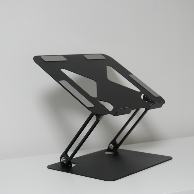 소프트헤드라이트 스탠다드 메탈 노트북 스탠드 거치대 높이 각도 조절, 1개, 블랙