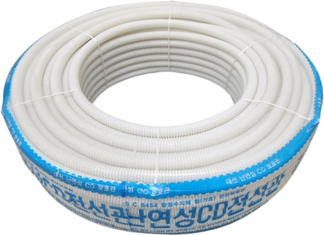 난연성 CD전선관 CD관 합성수지제 전선보호관 주름관 백색 16mm 100M, 난연 백색(100M), 16mm(외경 21mm)