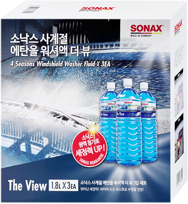 소낙스 더 뷰 에탄올 워셔액, 1.8L, 3개