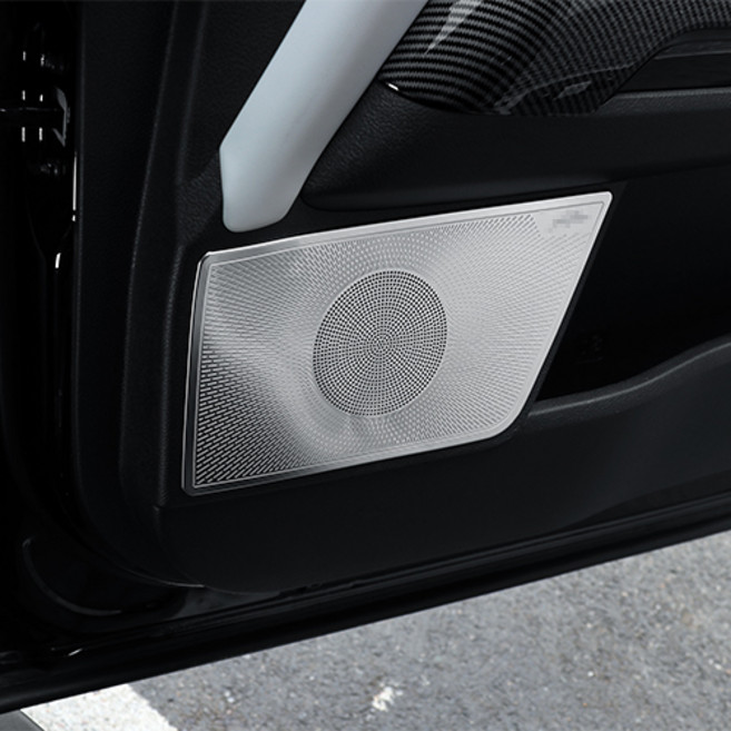 카스타 호환 모하비 더마스터 도어스피커 커버 튜닝 용품 차량 스피커 인테리어 몰딩, 크롬 4P, 도어