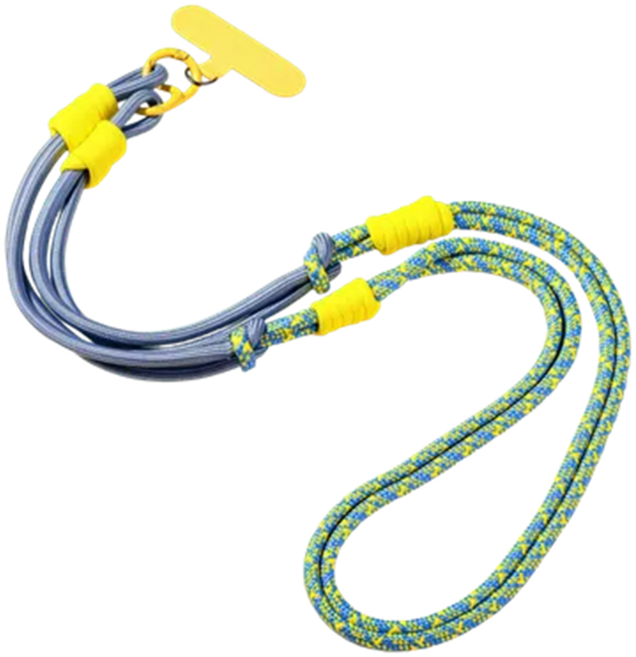 데일리 핸드폰 목줄 목걸이 스트랩 손이 편해지는 휴대폰 걸이, 블루옐로우, 1개