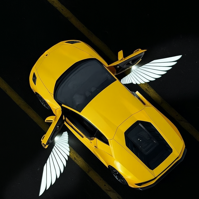 베스트핏 천사 날개 자동차 도어라이트 LED 프로젝터 세트, 엔젤윙 2p, 1박스