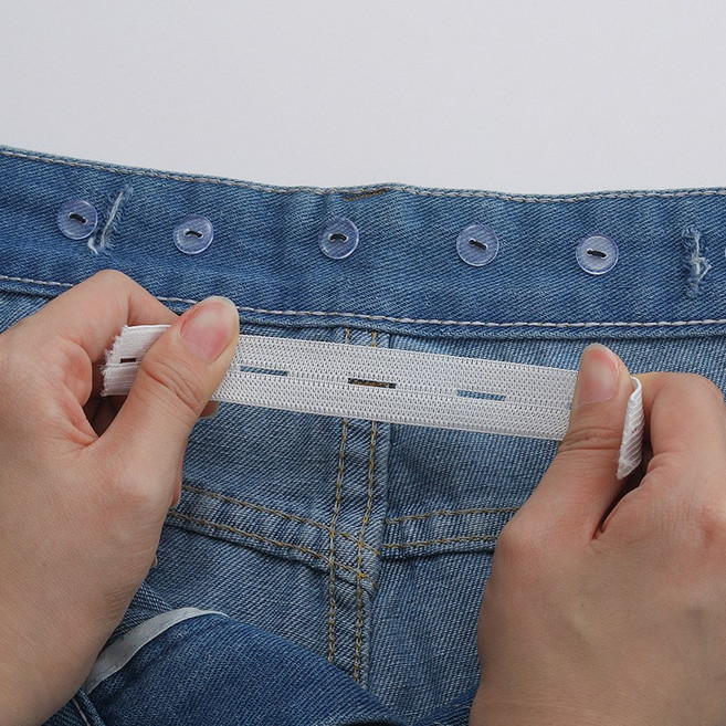 안보이는 바지 허리 줄이기 키트+바지 고무줄 끼우개 츄리닝 후드 수선, 흰색10cm, 1개