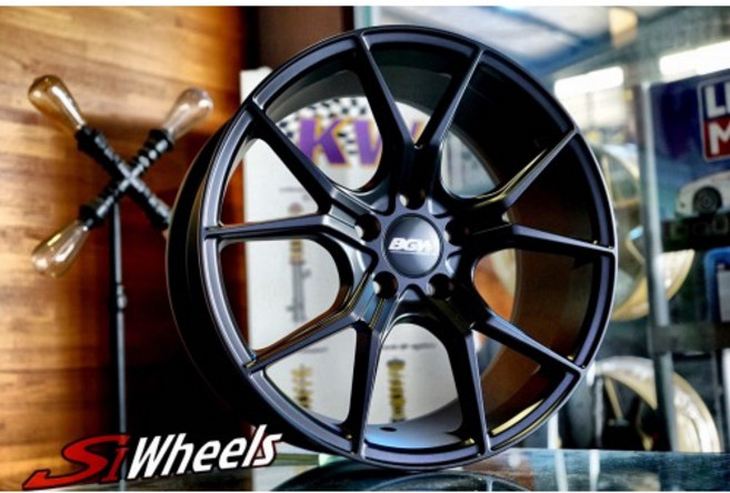BGW 鋁圈 17吋 4/114 BGW01 平光黑, 1個
