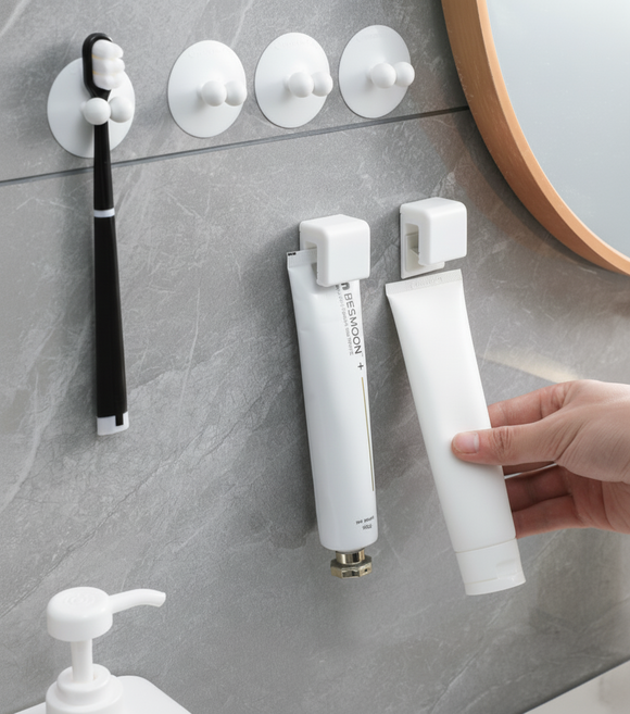 셀클릭 치솔걸이 거치대 칫솔 케이스 칫솔꽂이 무타공 칫솔걸이 칫솔 거치대, 1세트, 화이트
