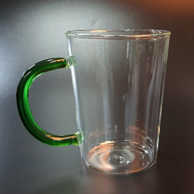 내열유리 그린 손잡이 머그 16oz 가볍고 좋아요~ [스토퍼팜 입점기념 특가], 1개