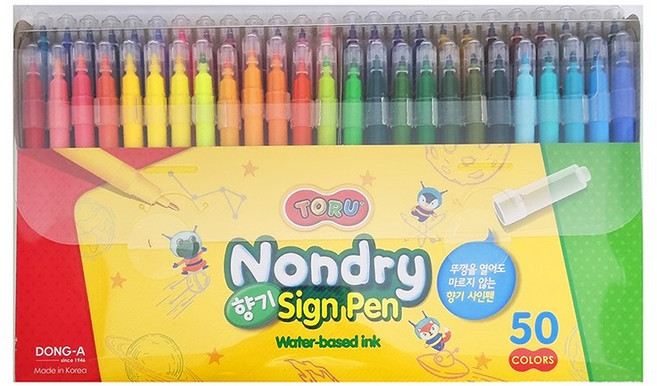 동아 토루 논드라이 향기 사인펜 싸인펜 (50색), 단품