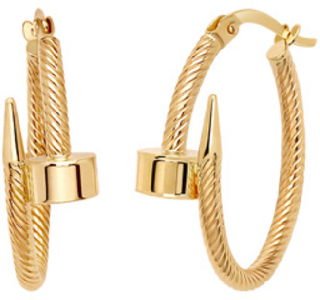 [골드팡] 14k 러스티네일 귀걸이 (당일도착) 여성데일리 여자엔틱 심플 하객룩 오피스룩 생일선물 트위스트 금