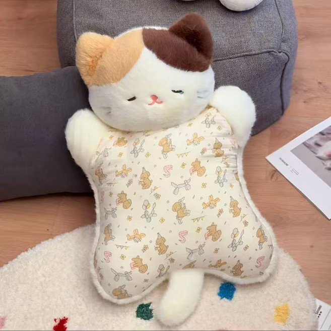 可愛安撫動物毛絨玩具抱枕, 三花貓, 1個, 50cm