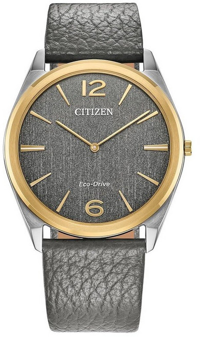 Citizen 시티즌 유니 Eco-Drive 드레스 클래식 에코 시계 그레이 가죽 스트랩 및 다이얼 에코_182052