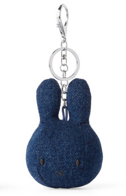 米菲兔 牛仔材質 吊飾 鑰匙圈, 1個, Miffy（深牛仔）