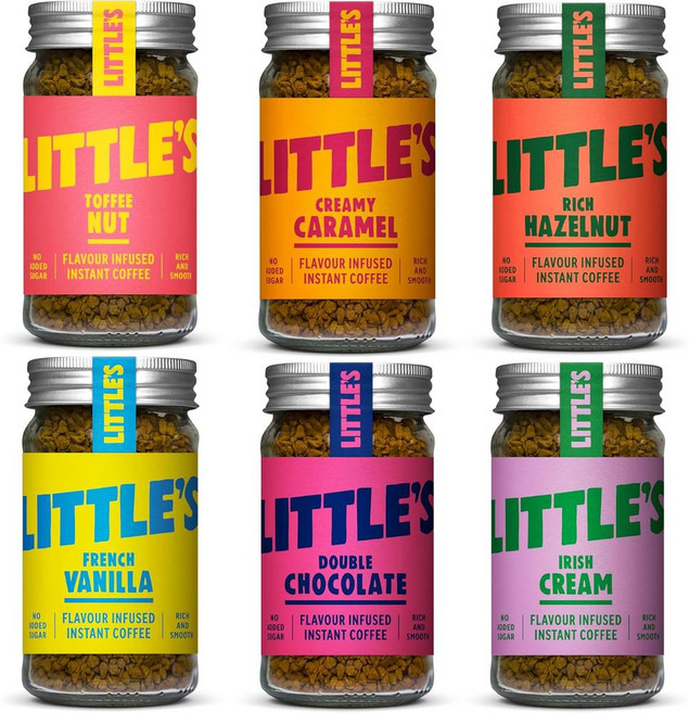 영국 리틀스 Little's Flavoured Instant Coffee Dragons Den Bundle 인스턴트 커피 드래곤스 덴 번들 6개입, 1개, 1개입, 300g