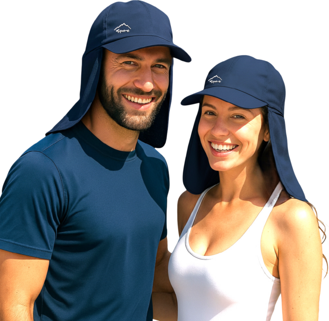 카라몰리 자외선차단 모자 워터파크 얼굴 햇빛가리개 등산 낚시 썬캡, 네이비, 1개