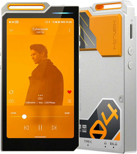 하이비 DAP 고음질 안드로이드 MQA 디지털 오디오 플레이어, R4 오렌지