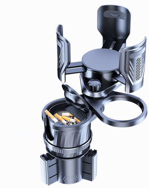 슈퍼인 자동차 컵홀더 콘솔 2칸 조절 가능 다용도 차량용 홀더, 블랙, 1개