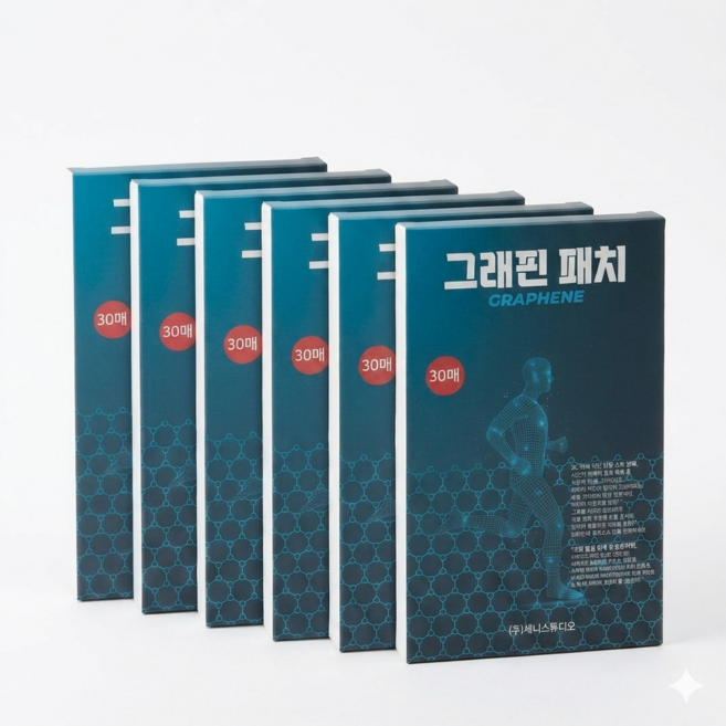 그래핀패치 사각 손목 무릎 허리 관절 근육통완화 그물파스, 6박스, 30개입