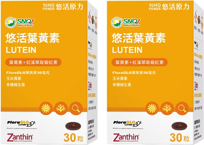 悠活原力 金盞花萃取葉黃素 + 紅藻萃取蝦紅素 複方軟膠囊, 30顆, 680g, 2瓶