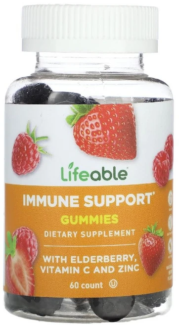 Lifeable 면역력 강화 구미젤리 엘더베리 비타민C 아연 함유 베리 맛 구미젤리 60개 Lifeable (라이퍼블), Lifeable, 면역력 강화 구미젤리, 엘더베리, 비, 1개, 60정 - 쿠팡