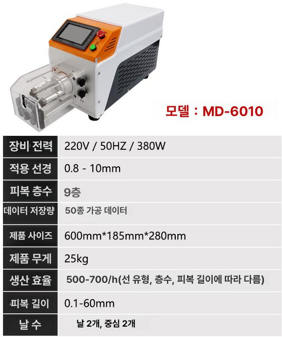 반자동 전선 피복기 절단 제거 동축 케이블 멀티 회전 피복 제거기, MD-6010 (외경 0.8-10mm), 1개
