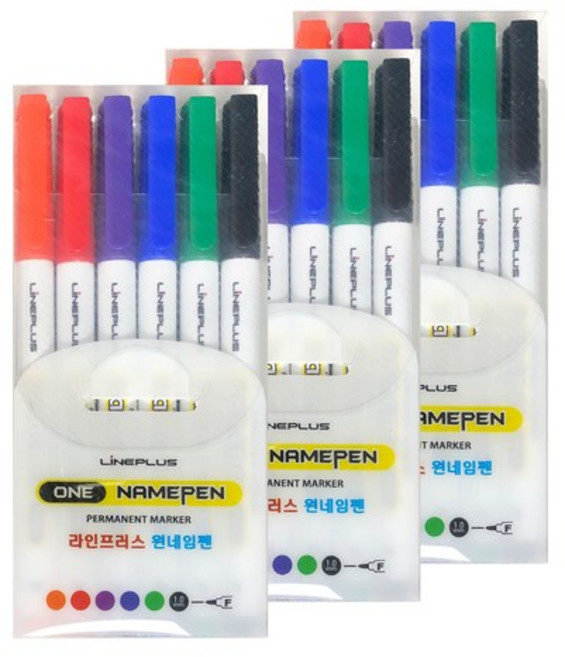 라인플러스 원네임펜 6종 세트, 혼합색상, 36개