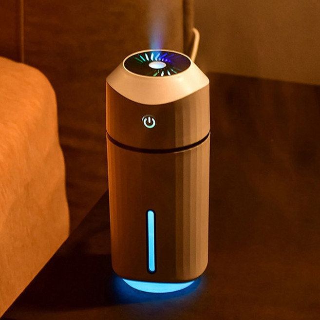 제이와이홀딩스 LED 무드등 미니 차량용 탁상용 가습기, 블루, 보여진 바와 같이