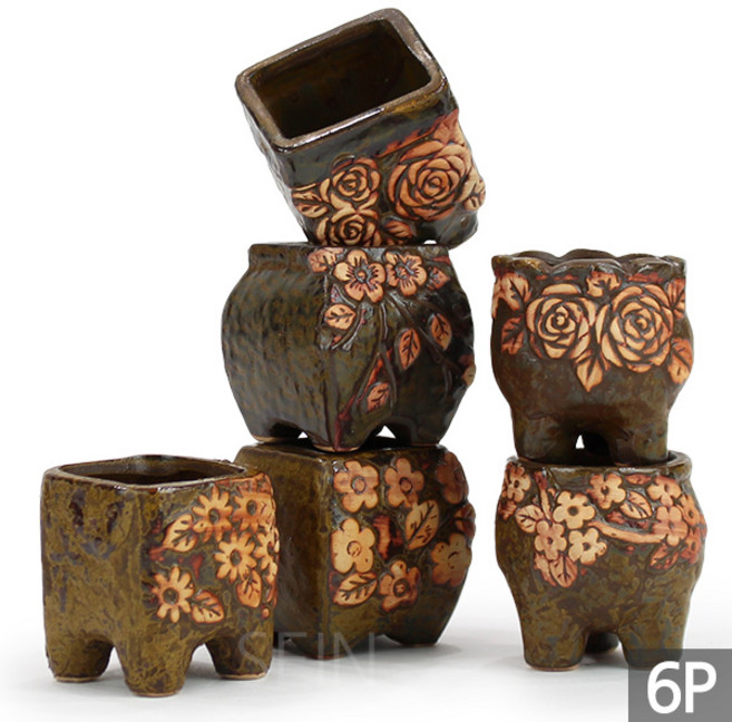 세인화분 엄지 꽃 미니 화분 6P, 엄지꽃화분, 6개