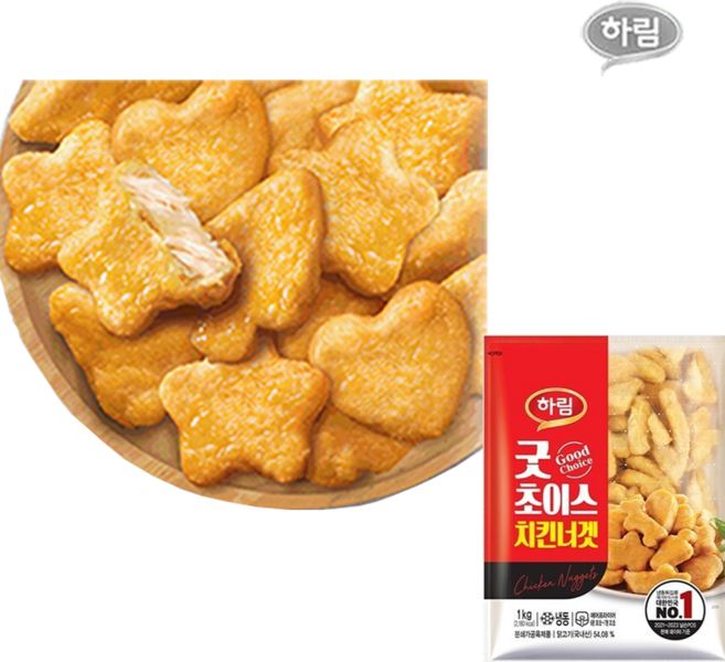 [팔도맛쟁이] 하림 한입쏙쏙 굿초이스 치킨너겟, 1kg, 1개