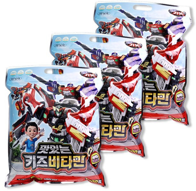 헬로카봇 맛있는 키즈비타민 대용량 비타민 1000정 + 일회용 마스크 소형 10매 증정, 복숭아맛, 3개, 1.4kg
