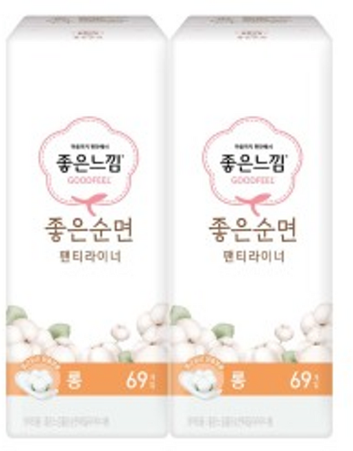 좋은느낌 좋은순면 팬티라이너 롱 69매 2개