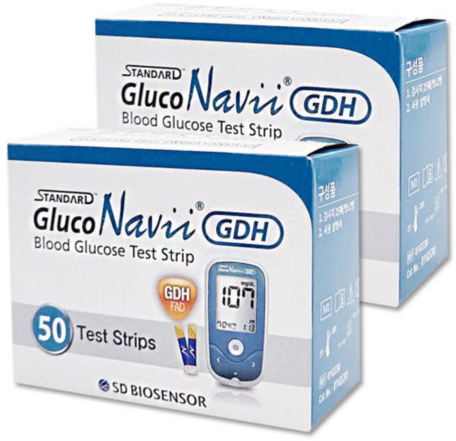 에스디바이오센서 스탠다드 글루코나비 GDH 혈당측정검사지, 2개, 50개입