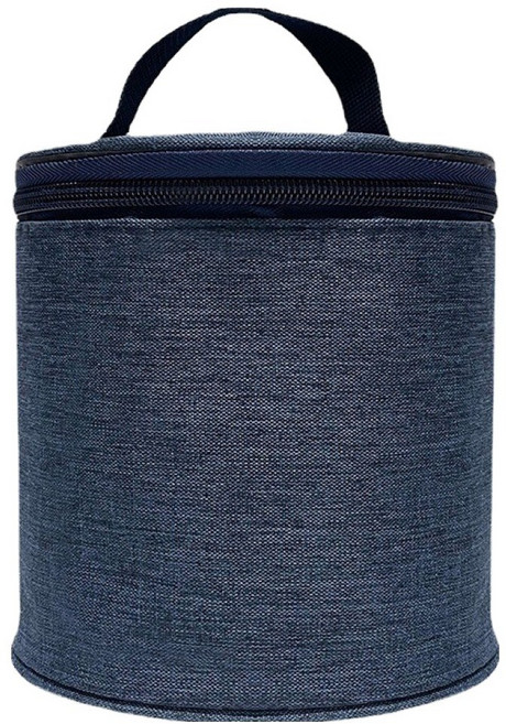 누비엘라 직장인 도시락 피크닉 원형 보온보냉가방, 네이비, 1개