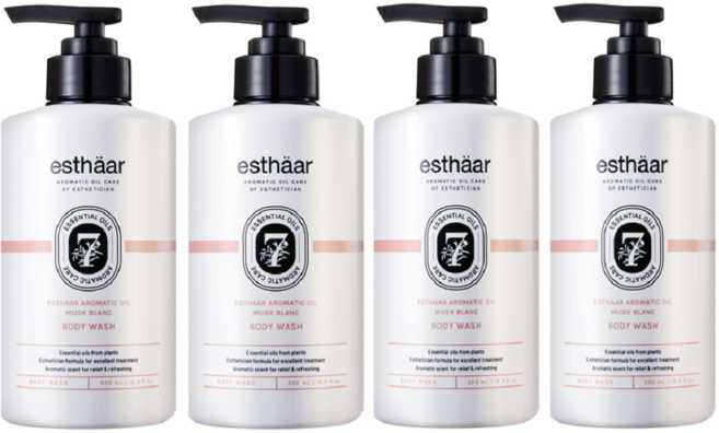 에스따르 아로마틱 오일 케어 머스크 블랑 바디워시 아로마 퍼퓸향 20개, 500ml