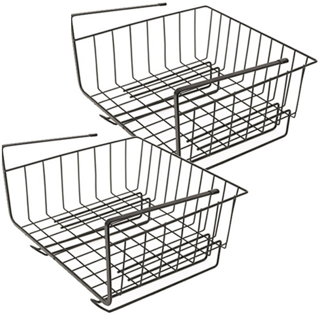 아워리빙 올인원 와이어 멀티바스켓 정리선반, 블랙