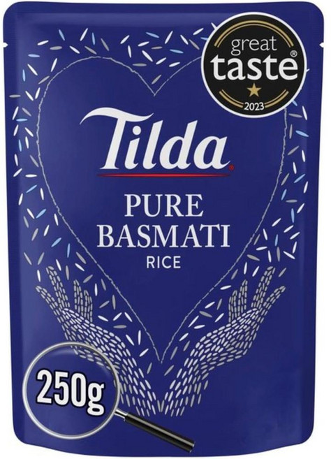 Tilda 틸다 마이크로웨이브 퓨어 바스마티 라이스, 4개, 250g