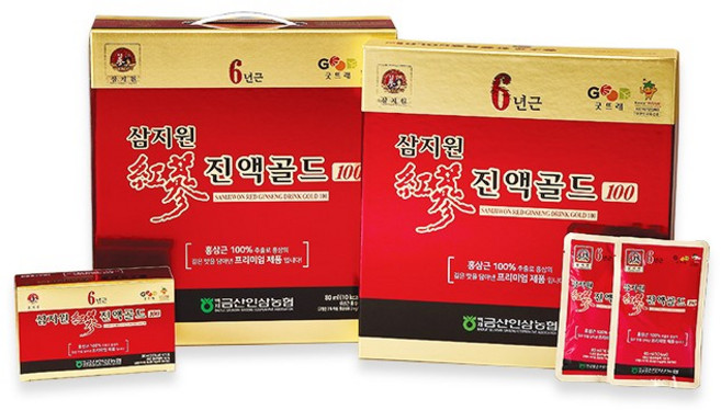 6년근 삼지원 홍삼진액골드 100 80ml x 30포, 30개